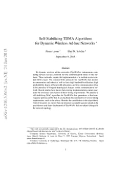 Self-Stabilizing TDMA Algorithms for Dynamic Wireless Ad-hoc Networks