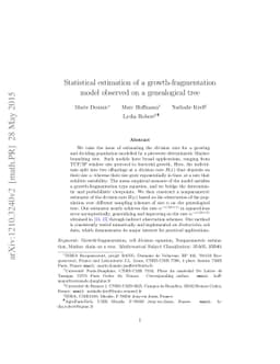 Statistical estimation of a growth-fragmentation model observed on a
  genealogical tree