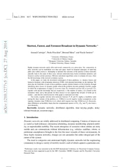 Shortest, Fastest, and Foremost Broadcast in Dynamic Networks