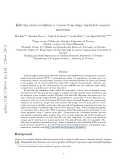 Inferring clonal evolution of tumors from single nucleotide somatic
  mutations