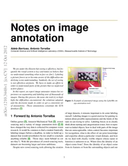 Notes on image annotation