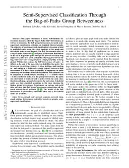 Semi-Supervised Classification Through the Bag-of-Paths Group
  Betweenness