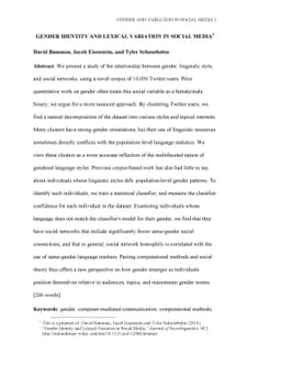 Gender identity and lexical variation in social media