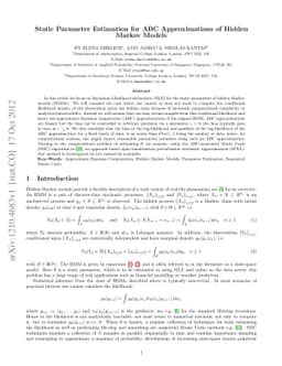 Static Parameter Estimation for ABC Approximations of Hidden Markov
  Models
