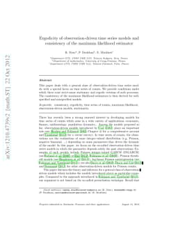 Ergodicity of observation-driven time series models and consistency of
  the maximum likelihood estimator