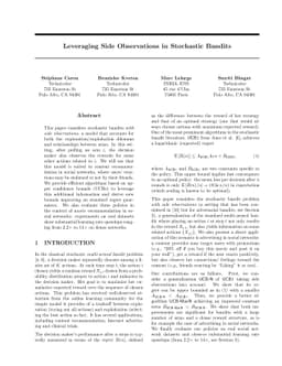 Leveraging Side Observations in Stochastic Bandits