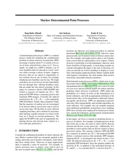 Markov Determinantal Point Processes