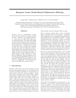 Response Aware Model-Based Collaborative Filtering