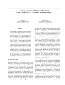 Learning Mixtures of Submodular Shells with Application to Document
  Summarization