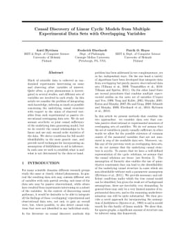 Causal Discovery of Linear Cyclic Models from Multiple Experimental Data
  Sets with Overlapping Variables