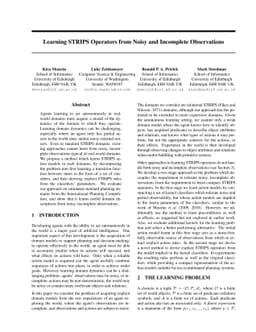 Learning STRIPS Operators from Noisy and Incomplete Observations