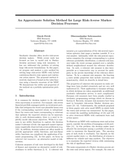 An Approximate Solution Method for Large Risk-Averse Markov Decision
  Processes