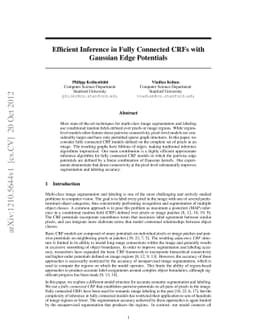 Efficient Inference in Fully Connected CRFs with Gaussian Edge
  Potentials