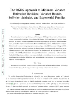 The RKHS Approach to Minimum Variance Estimation Revisited: Variance
  Bounds, Sufficient Statistics, and Exponential Families