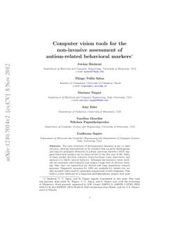 Computer vision tools for the non-invasive assessment of autism-related
  behavioral markers