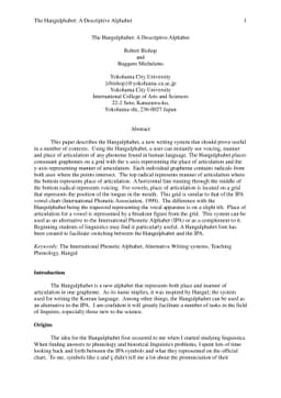 The Hangulphabet: A Descriptive Alphabet