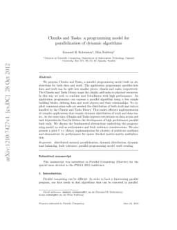 Chunks and Tasks: a programming model for parallelization of dynamic
  algorithms