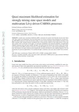 Quasi maximum likelihood estimation for strongly mixing state space
  models and multivariate Lévy-driven CARMA processes