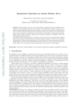Quantitative Questions on Attack-Defense Trees