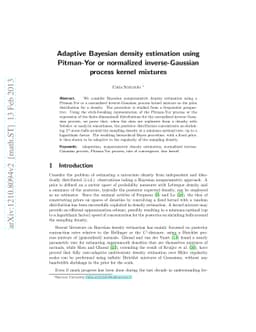 Adaptive Bayesian density estimation using Pitman-Yor or normalized
  inverse-Gaussian process kernel mixtures