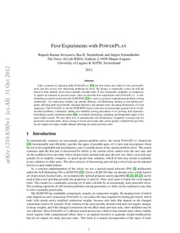 First Experiments with PowerPlay