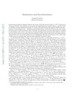 Randomness and Non-determinism