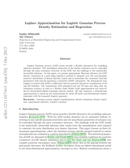 Laplace approximation for logistic Gaussian process density estimation
  and regression