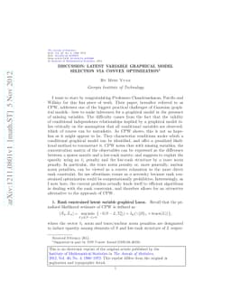 Discussion: Latent variable graphical model selection via convex
  optimization