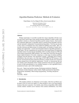 Algorithm Runtime Prediction: Methods & Evaluation