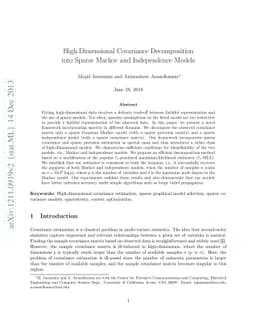High-Dimensional Covariance Decomposition into Sparse Markov and
  Independence Models