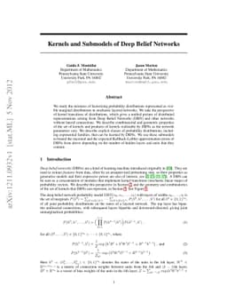 Kernels and Submodels of Deep Belief Networks
