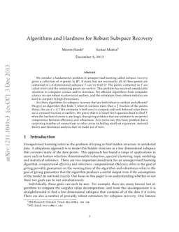 Algorithms and Hardness for Robust Subspace Recovery
