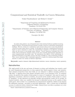 Computational and Statistical Tradeoffs via Convex Relaxation