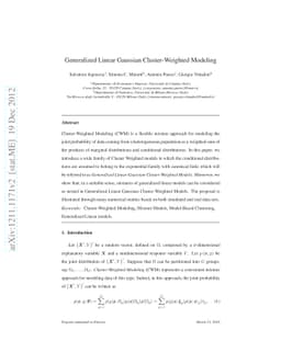 Generalized Linear Gaussian Cluster-Weighted Modeling