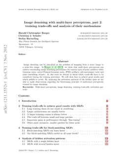 Image denoising with multi-layer perceptrons, part 2: training
  trade-offs and analysis of their mechanisms