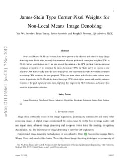 James-Stein Type Center Pixel Weights for Non-Local Means Image
  Denoising