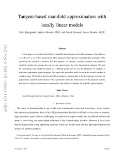 Tangent-based manifold approximation with locally linear models