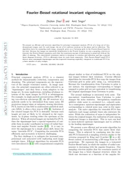 Fourier-Bessel rotational invariant eigenimages