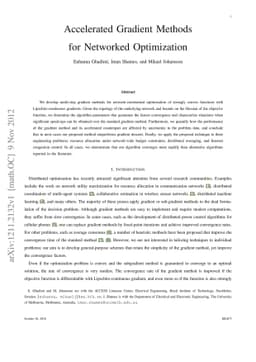 Accelerated Gradient Methods for Networked Optimization