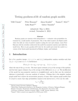 Testing goodness-of-fit of random graph models