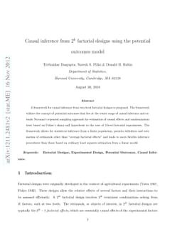 Causal inference from $2^k$ factorial designs using the potential
  outcomes model