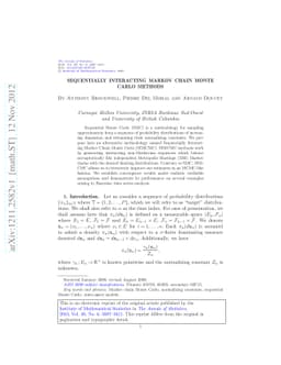 Sequentially interacting Markov chain Monte Carlo methods
