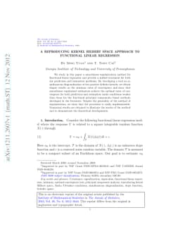 A reproducing kernel Hilbert space approach to functional linear
  regression