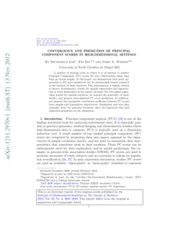 Convergence and prediction of principal component scores in
  high-dimensional settings