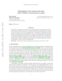 Segregating event streams and noise with a Markov renewal process model