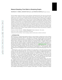 Network Sampling: From Static to Streaming Graphs