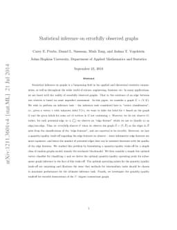 Statistical inference on errorfully observed graphs