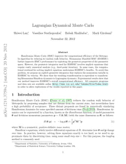 Lagrangian Dynamical Monte Carlo
