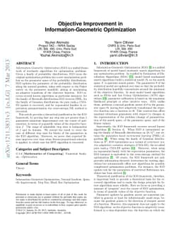 Objective Improvement in Information-Geometric Optimization