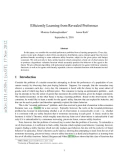 Efficiently Learning from Revealed Preference